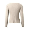 thumbnail image 4 of Womens Cardigan Sweaters Long Sleeve Knit V-Neck Button Up Fall Sweaters Open Front Khaki Sweaters Fashion Clothing, 4 of 4