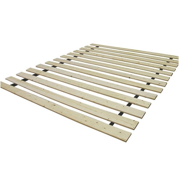Natural Solid Wood Bed Slat Kit for Twin Mattress, Fabric-Strapped Support System, No Box Spring Needed, Easy Assembly, Enhanced Mattress Ventilation