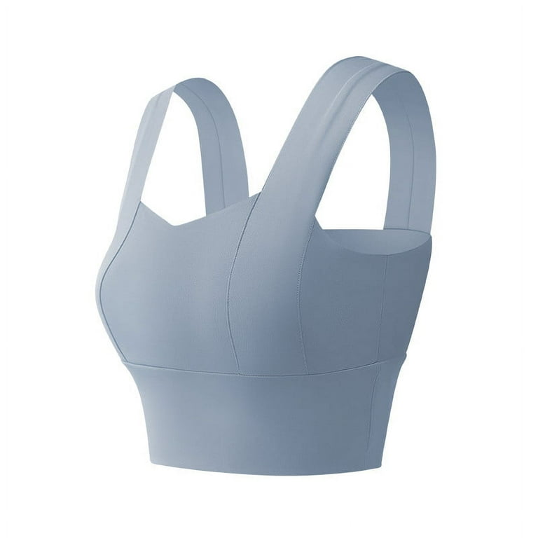 Zuwimk Sports Bras For Women,Women's Activewear Mid Impact Molded Cup  Seamless Sports Bra Blue,3XL 