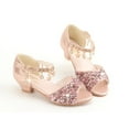 thumbnail image 4 of Zapatos de bailarina Sonducket purpurina para niña cuñas de ballet zapatos punta abierta cristal fiesta sandalias accesorios Type2 NO2, 4 of 6