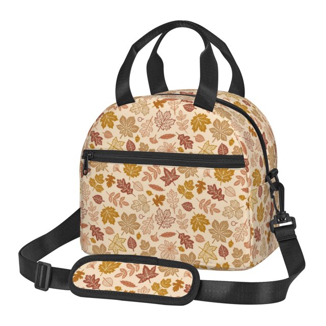 Easygdp Fall Leaves Caja de Almuerzo para Mujeres y Hombres, Bolsa de Almuerzo Insulada, Bolsas Reutilizables Impermeables para Viajes, Trabajo y Picnics