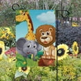 thumbnail image 2 of SKYSONIC Forest with A Group of Animals Double-Sided Printed Garden House Sports Flag - 28x40in Polyester Decorative Flags for Courtyard Garden Flowerpot, 2 of 2