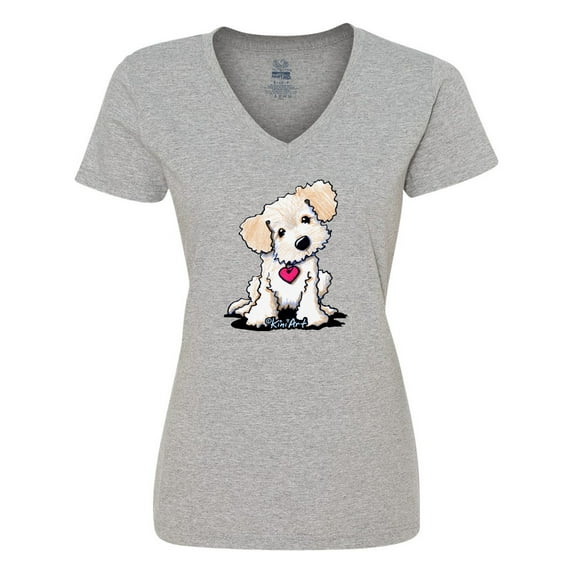 Inktastic Cream Doodle Pup Women's V-Neck T-Shirt
