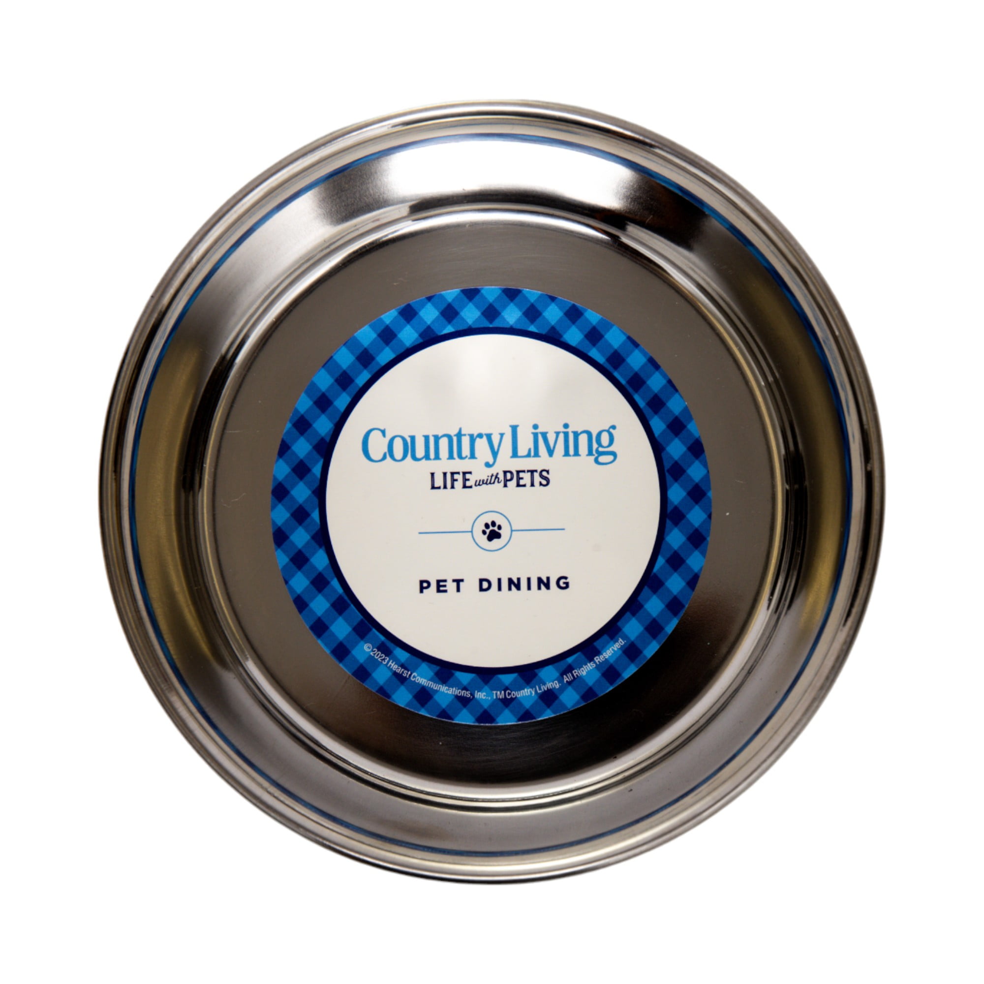 Country Living Set of 2 Stainless Steel Dog Bowls – Farmhouse Style – Gray/30oz