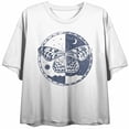 thumbnail image 4 of Split Butterfly Day & Night Crew Neck Short Sleeve Women's White Crop T-shirt
-Medium, 4 of 7