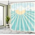 thumbnail image 4 of Ambesonne Vintage Blue Shower Curtain, Sun Rays Clouds, 69"Wx84"L, Pale Yellow Turquoise, 4 of 4