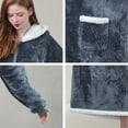 thumbnail image 3 of SHANNA Wearable Blanket Hoodie Sweatshirt Oversized Blanket Soft  2-in-1 blanket and Cushion Warm Cosy Fits All Men Women（TypeB#Gray）, 3 of 4