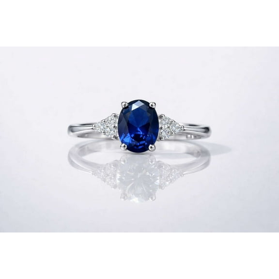 vylahjewellery 2 Ct Oval Cut Blue Moissanite Diamond Ring Anniversary Ring 14K Rose Gold Promise Ring