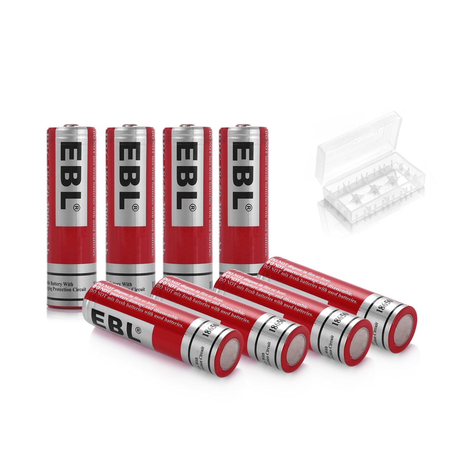 Ebl 8 Pack 3 7v 3000mah 18650 Battery Lithium Ion Rechargeable