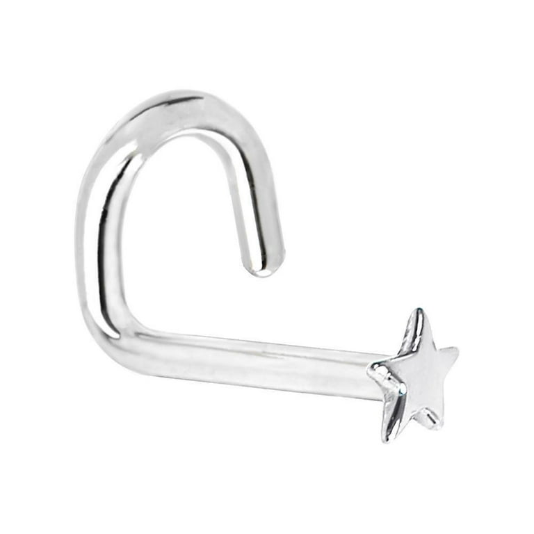 18G Star Nose Ring Screw Stud 316l Surgical Steel Body Jewelry