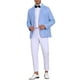 thumbnail image 2 of Blazer de rayas INSPIRE CHIC para hombres, chaqueta de traje de negocios de un solo botón, color azul y blanco, 2 of 5