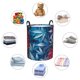 thumbnail image 4 of Balery Red And Blue Leaves Cesta de ropa redonda con asas, impermeable, independiente, para ropa, juguetes, dormitorio y familia-Medium, 4 of 6