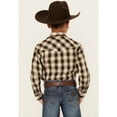 thumbnail image 4 of Roper Boys' Plaid Print Long Sleeve Pearl Snap Western Shirt Black Medium  US, 4 of 4
