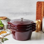 Staub 4 Piece Grenadine Stackable Cast Iron Cookware Set