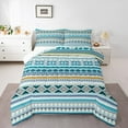 thumbnail image 2 of Manfei Retro Aztec Full Size Comforter Sets,Boho bohemian Style Bedding Comforter Set,Blue Gray Bedding Sets For Adults,Microfiber Bedroom Decor Reversible,3-Piece, 2 of 8