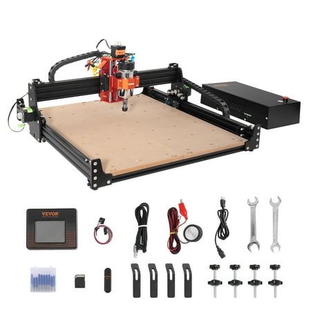 BENTISM CNC Router Machine, 300W, 3 Axis GRBL Control Wood Engraving Carving Milling Machine Kit, 400 x 400 x 75 mm / 15.7 x 15.7 x 2.95 in Working Area 1200 RPM for Wood Acrylic MDF PVC Plastic Foam
