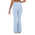 thumbnail image 3 of Women's Seamless Flare Leggings High Waist Athletic Yoga Stretch Bell Bottom Trousers, 3 of 9