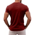 thumbnail image 4 of longantii Henley Shirts for Men Cotton Henley Tshirt Basic Loose Quick-Dry Shirts Polo Stylish Athletic Tees Work Vacation Outfits Wine L, 4 of 5