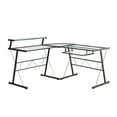 thumbnail image 1 of Monarch Specialties Computer Desk, Home Office, Corner, L Shape, Work, Laptop, Metal, Tempered Glass, Black, Clear, Contemporary, Modern, 1 of 2