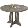 thumbnail image 6 of Round Dining Table for 4 to 6 People, 47 Inch Brown Wood Pedestal Base, Circular Kitchen Table for Dining Room and Living Room, 6 of 7