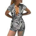 thumbnail image 1 of Combinaison Courte pour Femmes Y2k Boutonnée Bodycon Pyjama une Pièce, 1 of 2