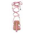 thumbnail image 4 of Steve Madden Bella Pink Open Toe Stiletto Heel Detailed Lace Up Fashion Heels (Pink, 11), 4 of 8