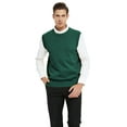 thumbnail image 2 of TOPTIE Men's Business Sweater Vest Cotton Jumper Top-Green-S, 2 of 7