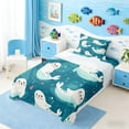 thumbnail image 3 of Manfei Cute Cartoon Seal Twin Sheet Sets for Kids Boys and Girls, Deep Ocean Fish Bedding 3-Piece, 1 Flat Sheet, 1 Fitted Sheet and 1 Pillowcase, 3 of 6