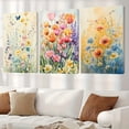 thumbnail image 2 of Luxury Spring Flower Watercolor 3-Piece Canvas Decor for Living Room Wall Art, 2 of 9