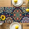 thumbnail image 4 of Turkish Flower Table Runner, Vintage Abstract Kitchen Table Runners Dress Scarves for Table Decorations Party/Restaurant/Indoor Outdoor Use, 13x108in, 4 of 9
