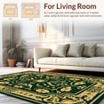 thumbnail image 2 of ODIKA 6' Machine Washable Non-Slip Area Rug, Vintage Floral & Leopard High Traffic Rug, Green, 291276, 2 of 7