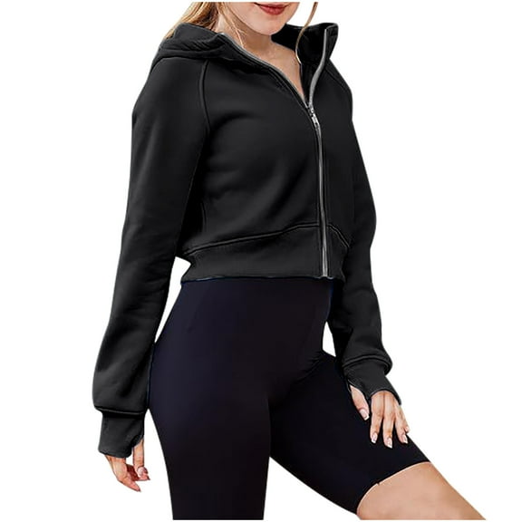 AXXD Black Basic Oversized Shirts for Women Summer 2024 Zippered Hooded Sweatshirt Clothing Casual Drawstring Sweater With Pocket Tops