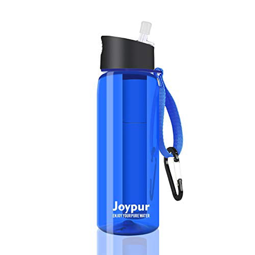 BPA Free,with Filter Integrated 3 Stage Portable Water Bottle for Camping Travel Hiking Backpacking joypur Outdoor Filtered Water Bottle