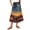 Blue, variant on Womens Casual Elastic Waist Drawstring Midi Skirt Halloween Print Vacation Style A Line Flared Skirt With Pockets