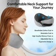 thumbnail image 5 of SUMMIT Travel Pillow, Travel Neck Pillow for Airplanes Car, 100% Pure Memory Foam Travel Pillow, Sleeping Essentials for Long Flight 360° Head Support Degree Comfort and Breathability (Grey), 5 of 14