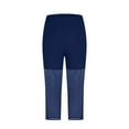 thumbnail image 5 of Eryao Women's Sheer Mesh Capri Leggings High Waisted Cropped Yoga Pants Casual Lightweight Workout Tight Pants Navy XL, 5 of 8