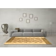 thumbnail image 3 of Ahgly Company Indoor Square Checkered Brown Modern Area Rugs, 4' Square, 3 of 4