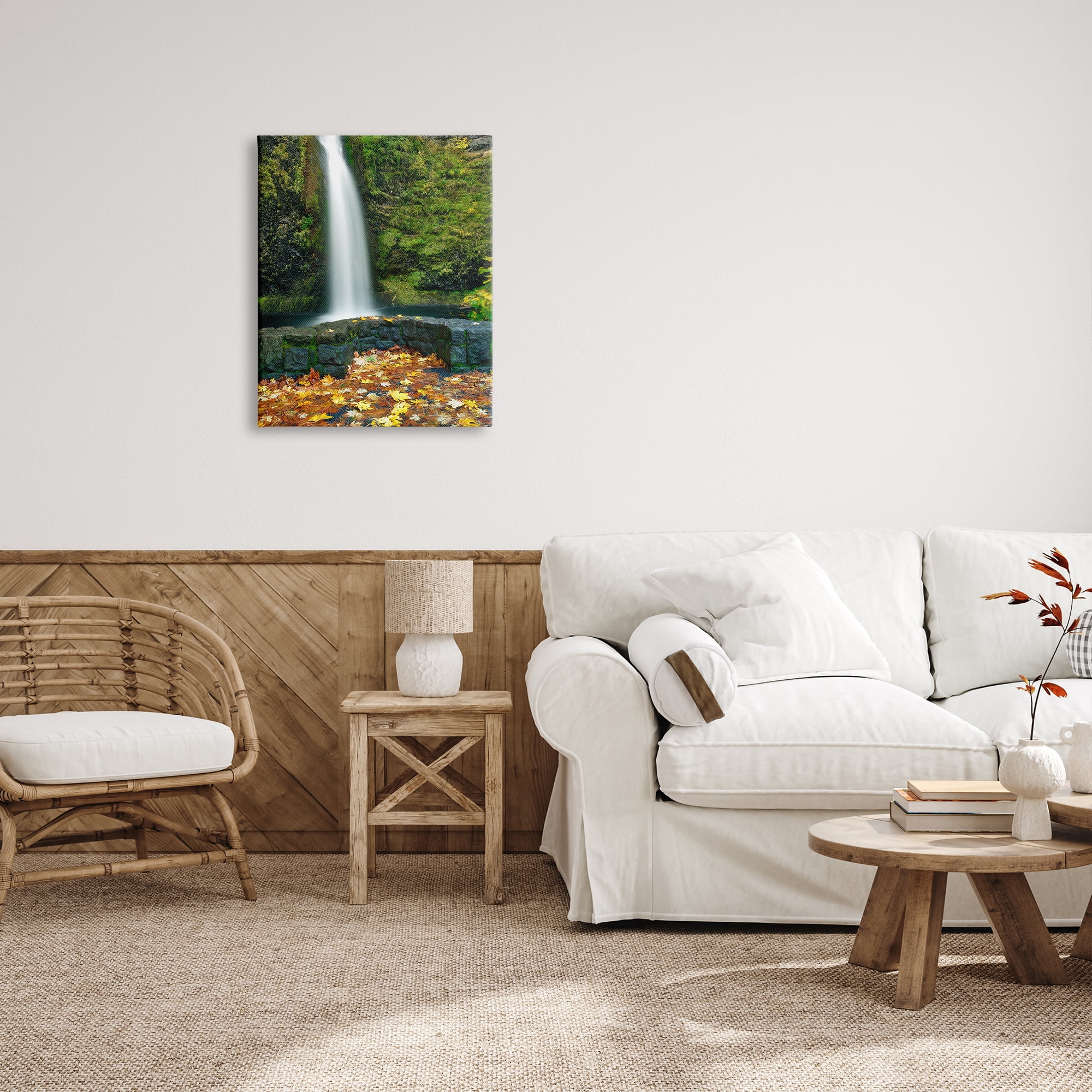 Stupell Industries Waterfall Foliage Photography Nature Photography Gallery Wrapped Canvas Print Wall Art, 24 x 30