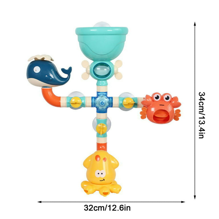Fridja Baby Bath Toys Bathtub Suction Cup Toy Safe Material Pipe Connection  Shower Toy 