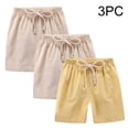 thumbnail image 4 of KAUOD 3 Pack Boys Girls Bermuda Shorts Kids Plain Wide Leg Elastic Waist Shorts Summer Beach Comfy Midi Short Pants, 4 of 4