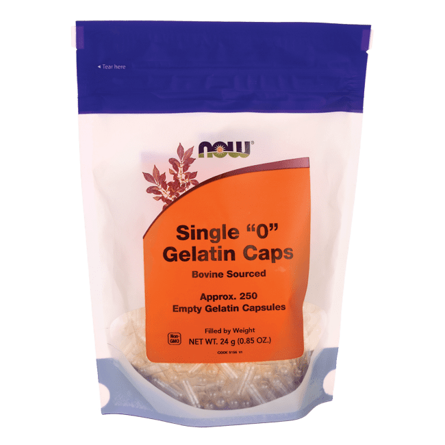 NOW Foods Single "0" Gelatin Caps 250 Ct.