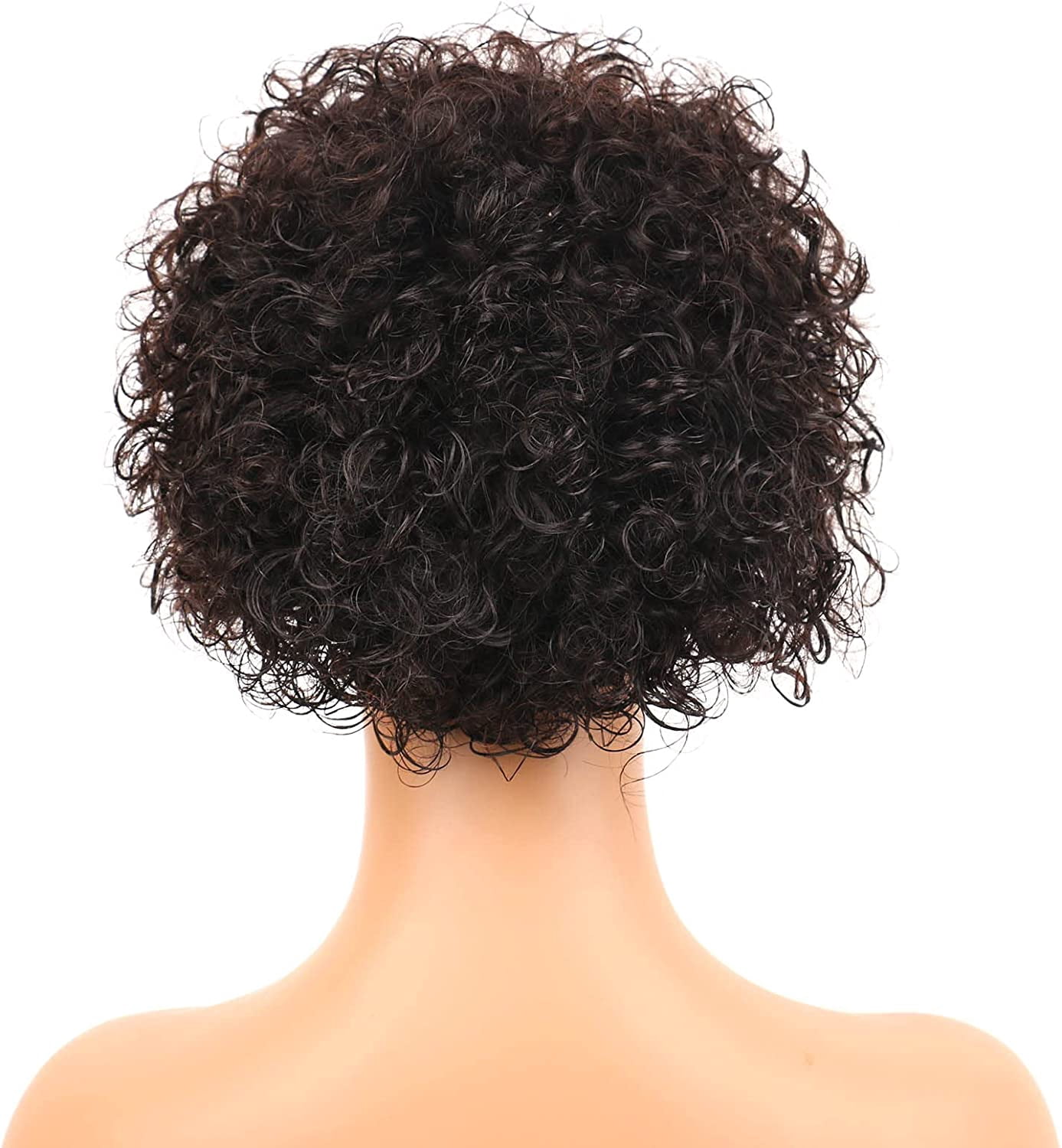 Short Pixie Cut Wigs for Women 13x1 Lace Front Human Hair Wigs Remy Brazilian Curly Wigs Natural Black 6 Inch 150% Density Tight Curls