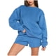 thumbnail image 2 of ICHUANYI Clearance Women's Round Neck Pullover Long Sleeve Sweater Loose Women's Fashion Casual Shorts Set(Blue, M) ICHUANYI WER2023081005161, 2 of 7