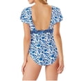 thumbnail image 2 of Tommy Bahama Woodblock Wrap Front Flutter Swimsuit, Mare Navy, 2, 2 of 2