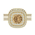 thumbnail image 2 of 1.8 ct Brilliant Round Cut Champagne 18K Yellow Gold Halo Solitaire with Accents Engagement Bridal Wedding Ring Band Set size 4.5, 2 of 7