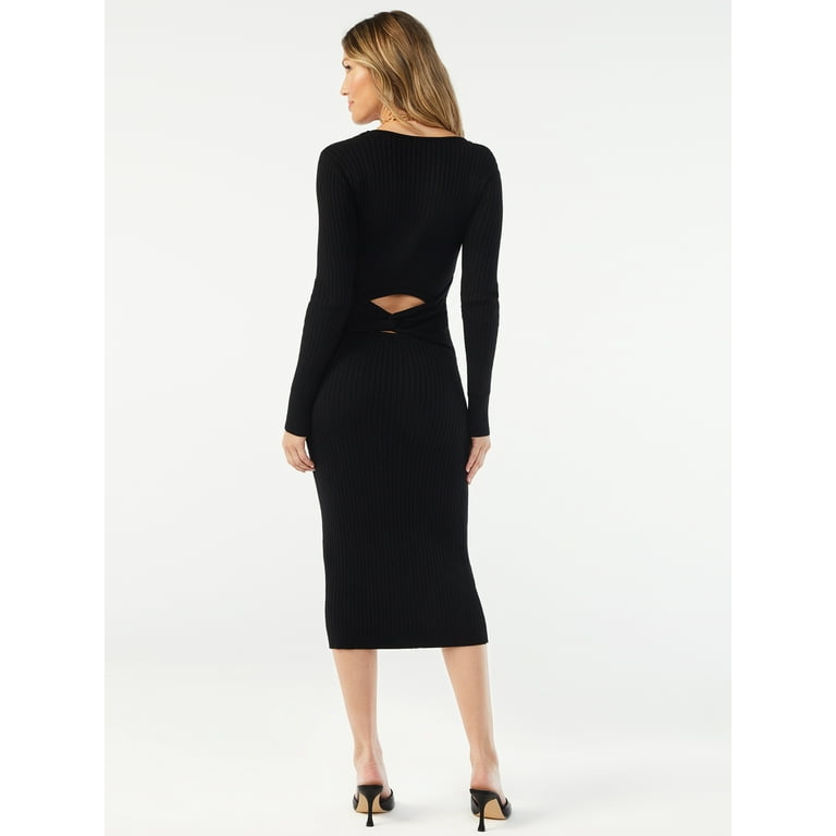 Sofia Jeans by Sofia Vergara Women's Back Twist Sweater Dress 