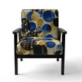 thumbnail image 4 of Designart "Abstract Pattern With Blue & Golden Textures IX" Upholstered Modern Geometric Accent Chair and Modern & Contemporary Arm Chair - Multiple Color & Pattern, 4 of 5