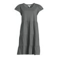 thumbnail image 5 of Time and Tru Women's Short Sleeve Tiered Knit Dress, Sizes XS-XXXL, 5 of 5