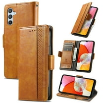 Allytechgroup Wallet Case Cover for Samsung Galaxy S25, Vintage PU Leather RFID Blocking Cards Holder Stand Flip Folio Mangetic Closure Shockproof Phone Case Cover for Galaxy S25, Brown