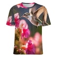 thumbnail image 5 of Flower Hummingbird Women's T-Shirt Short Sleeve T Shirts Tops Tee Ladies Loose T, 5 of 6